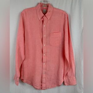 J.Crew Baird McNutt Irish Linen Shirt Slim Fit Coral Pink Size S